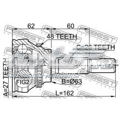 0110-072A48 Febest przegub homokinetyczny przedni zewnętrzny