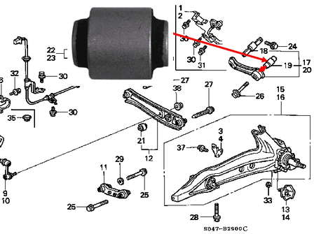 Сайлентблок заднего верхнего рычага  HONDA 52395SH3004