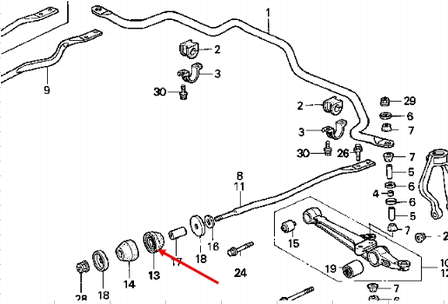 Tuleja przedniego drążka radialnego tylna NMS5108 NIPPON MOTORS