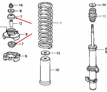 Silentblock amortyzatora przedniego HONDA 51631SB0003