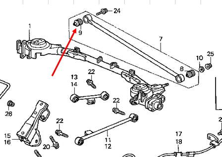 Silentblock drążka poprzecznego (zawieszenia tylnego) Honda HR-V (GH)