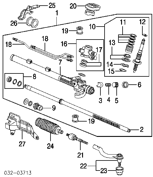 Wał (pręt) maglownicy HO205C MSG