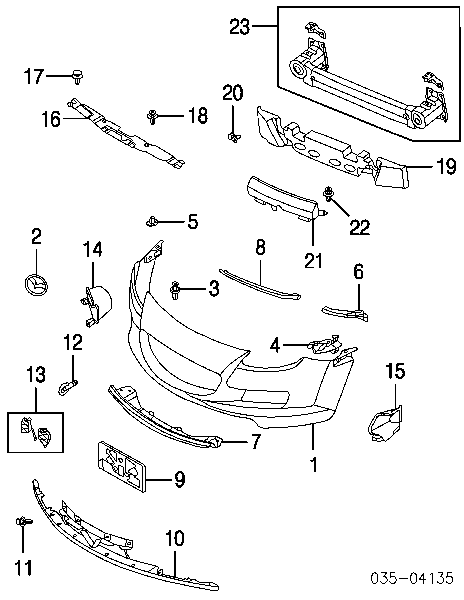 Spinka mocowania zderzaka przedniego Mazda 3 (BK12)