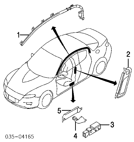 Czujnik AIRBAG boczny lewy Mazda 6 (GG)