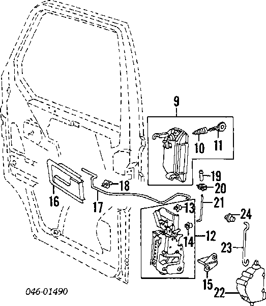 Klamka drzwi przednich zewnętrzna lewa Volkswagen Transporter T4 (70XB, 70XC, 7DB, 7DW)