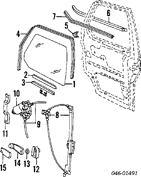 Mechanizm podnoszenia szyby drzwi przednich lewych Volkswagen Transporter T4 (70XB, 70XC, 7DB, 7DW)