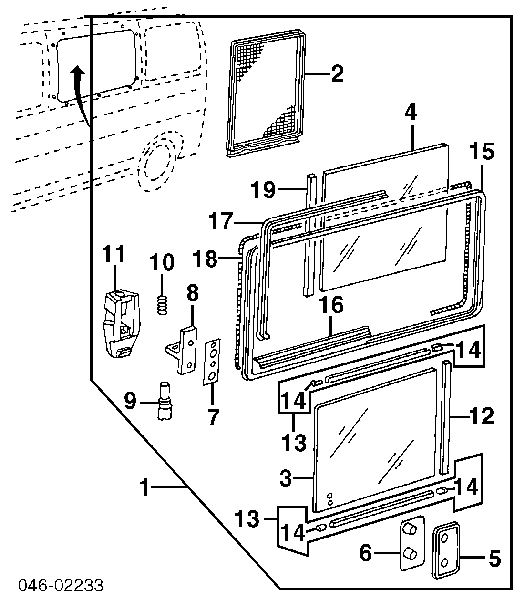 Zamek szyby przesuwnej 3847003 Autotechteile