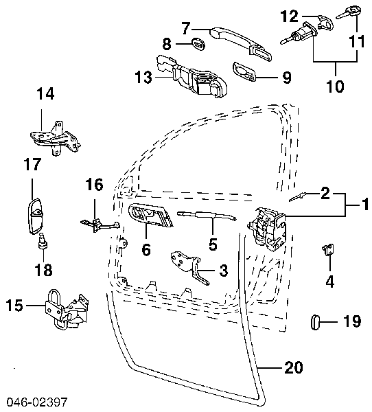 Zamek drzwi przednich lewych 9514ZC1 Polcar