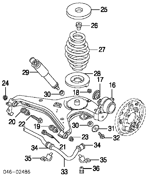 Tuleja trzpienia amortyzatora tylnego Volkswagen Transporter 3 