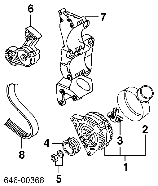 038903193E VAG pokrywa alternatora tylna