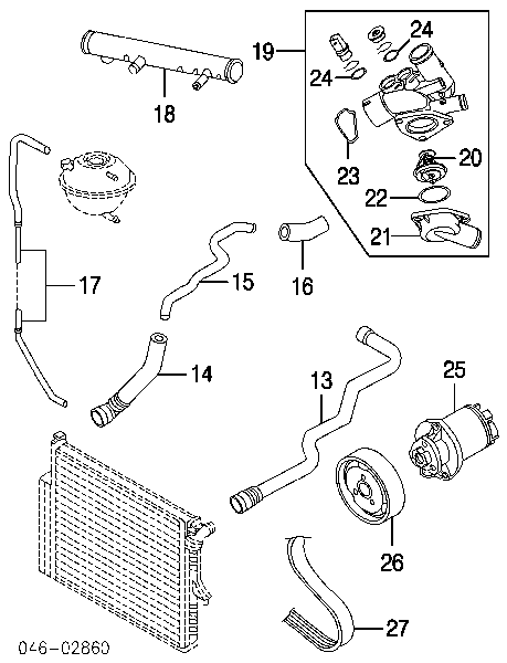 Uszczelka obudowy termostatu 021121119A VAG