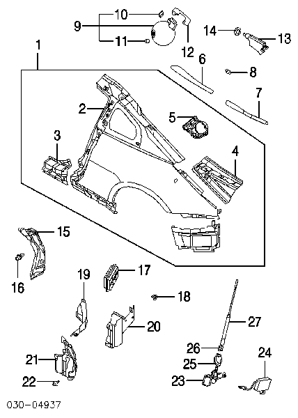 Zderzak klapy zbiornika paliwa Nissan Qashqai 1 (J10)