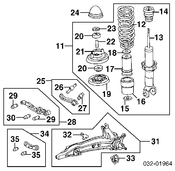 Sprężyna tylna Honda Civic 5 (EJ)