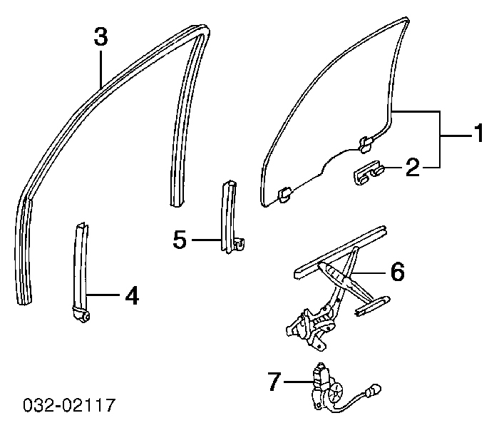 Mechanizm podnoszenia szyby drzwi przednich prawych Honda CR-V (RD)