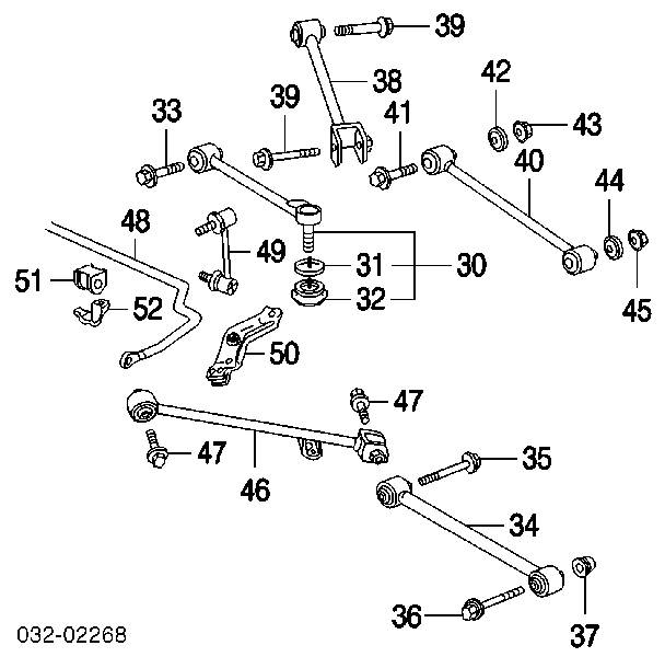 Wahacz zawieszenia tylnego górny lewy/prawy 52390SEA901 Honda