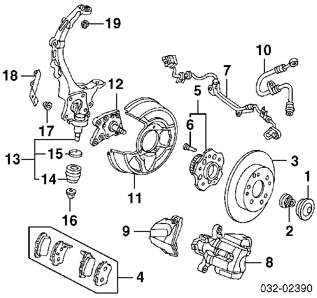 Nakrętka sworznia wahacza zawieszenia przedniego Honda Prelude 3 (BA)