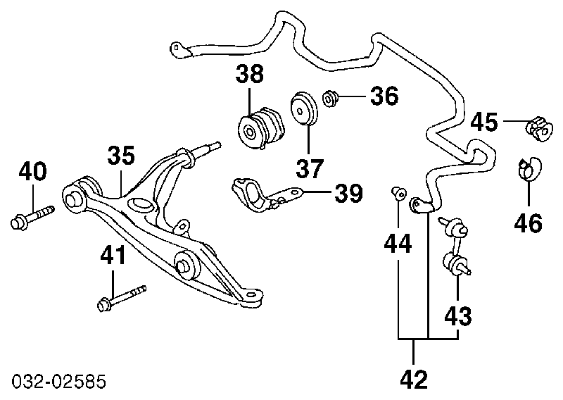 Сайлентблок нижнего переднего рычага  HONDA 51391S04005