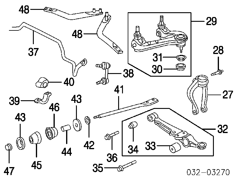 Tuleja stabilizatora przedniego Honda Accord 6 (CG)