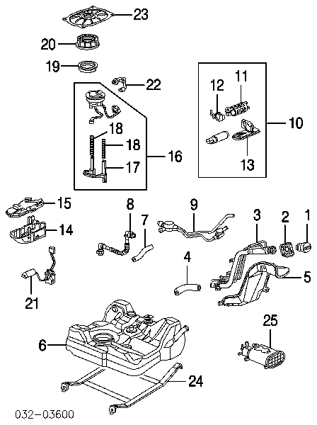 Filtr-sitko pompy paliwowej MPU045 Masuma