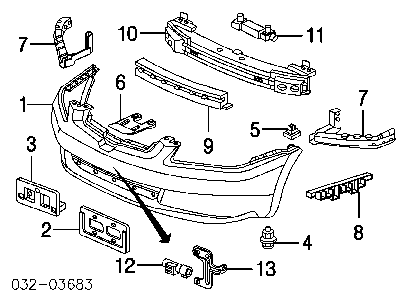 Spinka mocowania zderzaka tylnego Honda CR-V (RD)