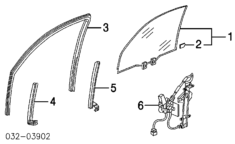 Mechanizm podnoszenia szyby drzwi przednich prawych Honda CR-V (RD)