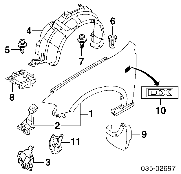 Spinka mocowania chlapacza Mazda 6 (GH)