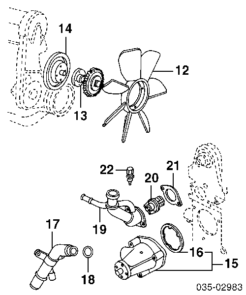 Uszczelka pompy wodnej LF0115116A Mazda