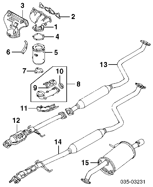 Uszczelka rury odbiornika tłumika Mazda 323 P VI (BJ)