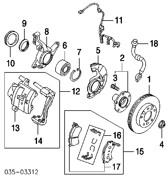 Klocki hamulcowe przednie tarczowe Mazda 323 F VI (BJ)