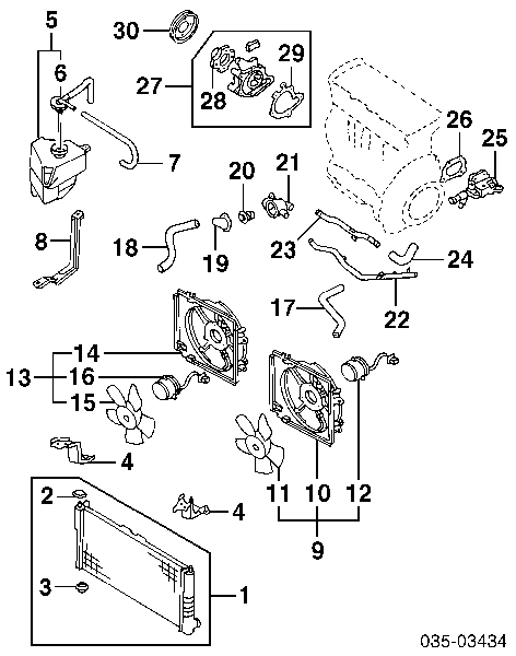 Przewód (króciec) termostatu Mazda 323 F VI (BJ)