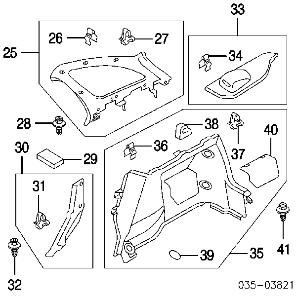 Spinka mocowania okładzin drzwi GE4T68865A Mazda