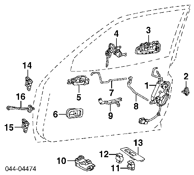 Zawias drzwi przednich Toyota RAV4 I Cabrio (SXA 10)