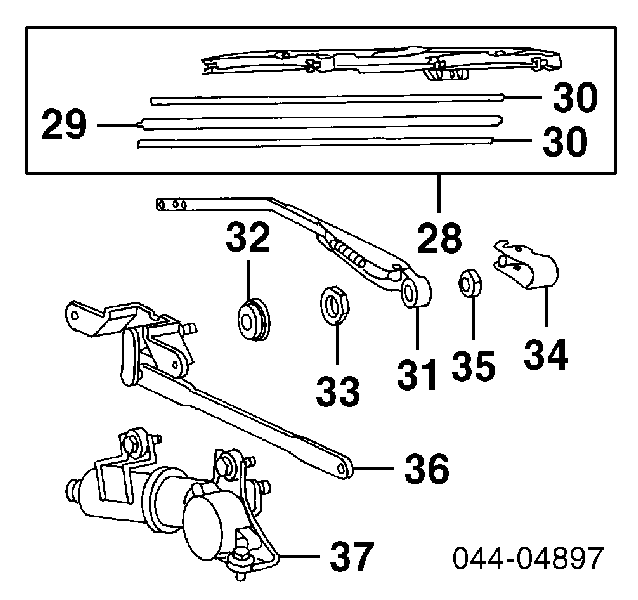 Nakrętka mocująca ramię wycieraczki (ołów) Toyota Land Cruiser PRADO ASIA (J12)