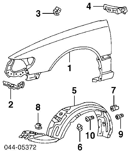 Spinka mocowania chlapacza Toyota Corolla (E12)