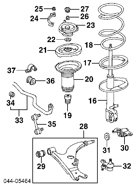 Tuleja stabilizatora przedniego Toyota RAV4 I Cabrio (SXA 10)