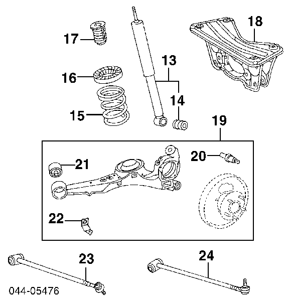 Silentblock amortyzatora tylnego Toyota RAV4 3 (A3)