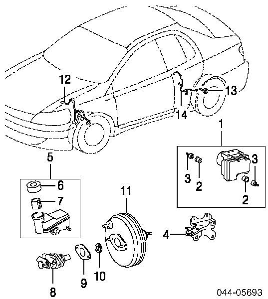 Główny cylinder hamulców Toyota Yaris (P10)