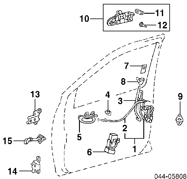 Zawias drzwi przednich lewych Toyota Avensis (T25)