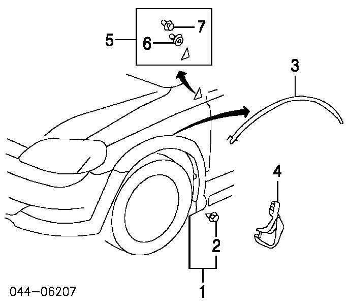 Chlapacz przedni prawy Toyota Yaris (P10)