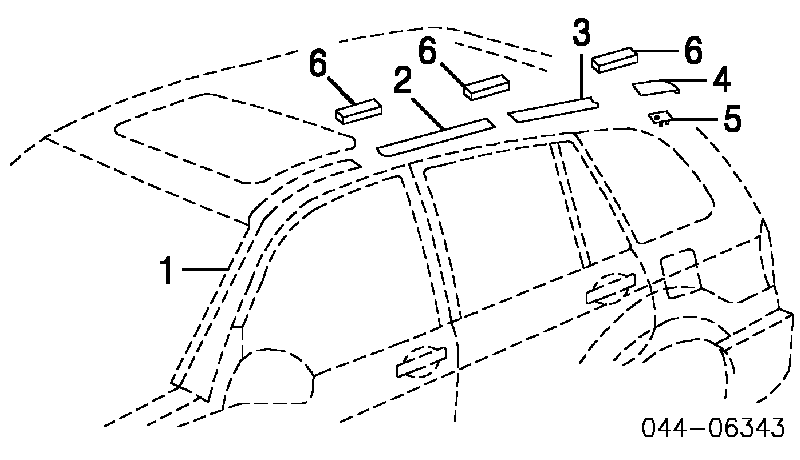 Zaślepka szyny (relingu) bagażnika dachowego przednia 7559635030 Toyota