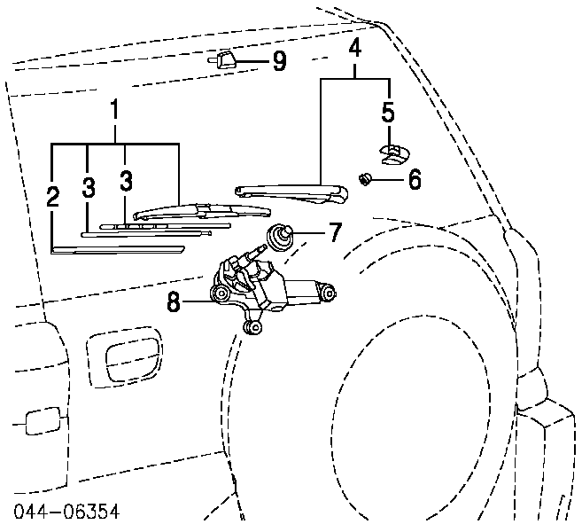 Pióro wycieraczki szyby tylnej Toyota RAV4 3 (A3)