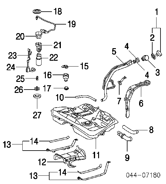 Regulator ciśnienia paliwa w listwie paliwowej Toyota Yaris (P10)