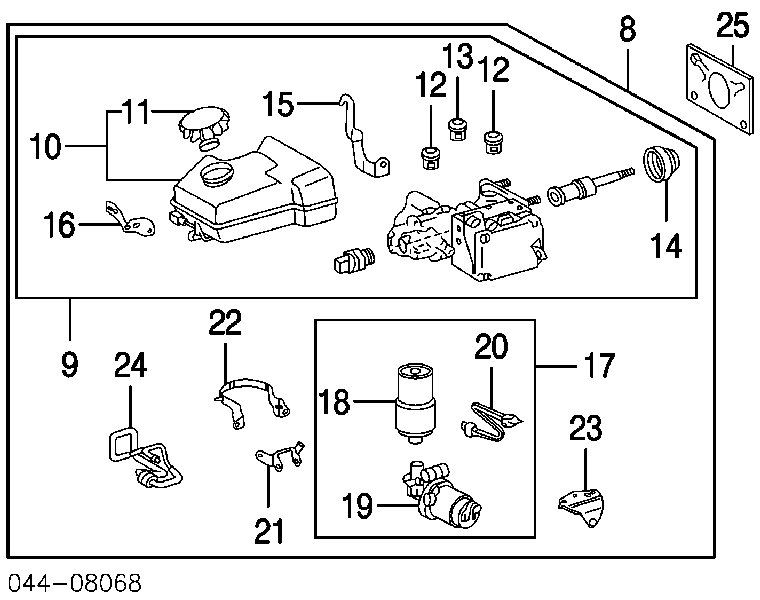 Uszczelnienie zbiornika głównego siłownika hamulca Toyota 4 Runner (N130)