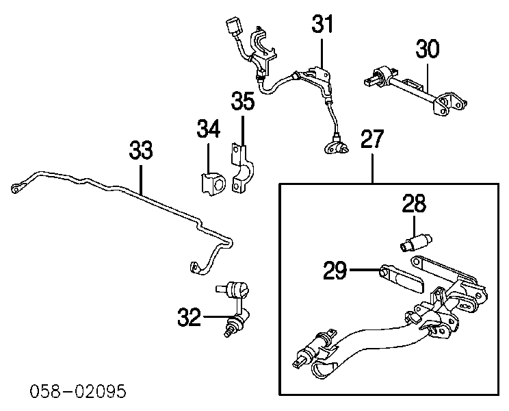 Łącznik stabilizatora przedniego lewy 9603025 AYD