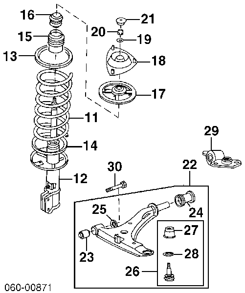 Gniazdo sprężyny przedniej górne 5462034001 Hyundai/Kia