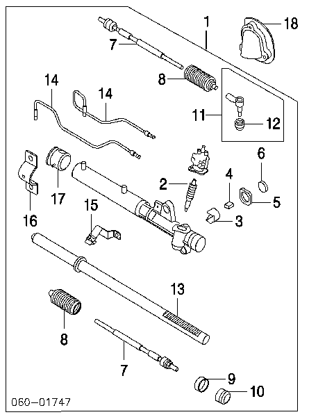 Wał (pręt) maglownicy HYUNDAI 577102C000