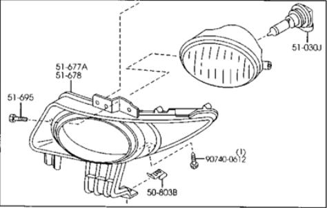 Lampa przeciwmgielna lewa BN8V51690C Mazda