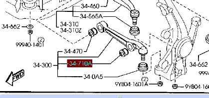 GJ6A34710A Mazda silentblock przedniego wahacza dolnego