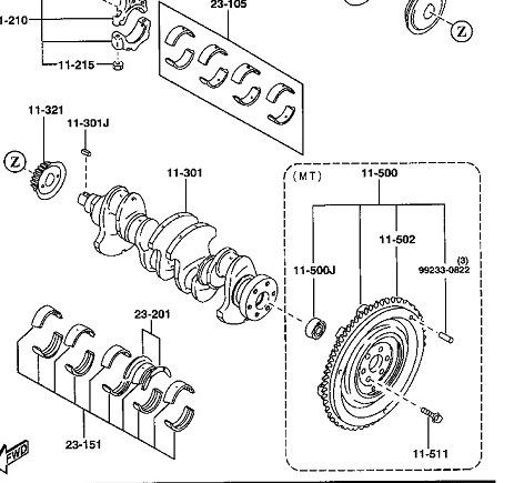 Łożysko alternatora MAZDA F80111303