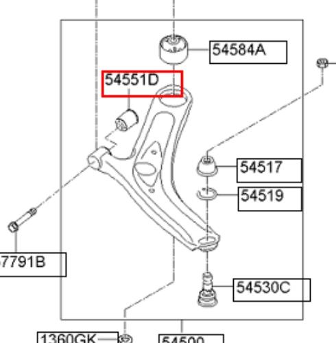 Сайлентблок нижнего переднего рычага  HYUNDAI 545511E000